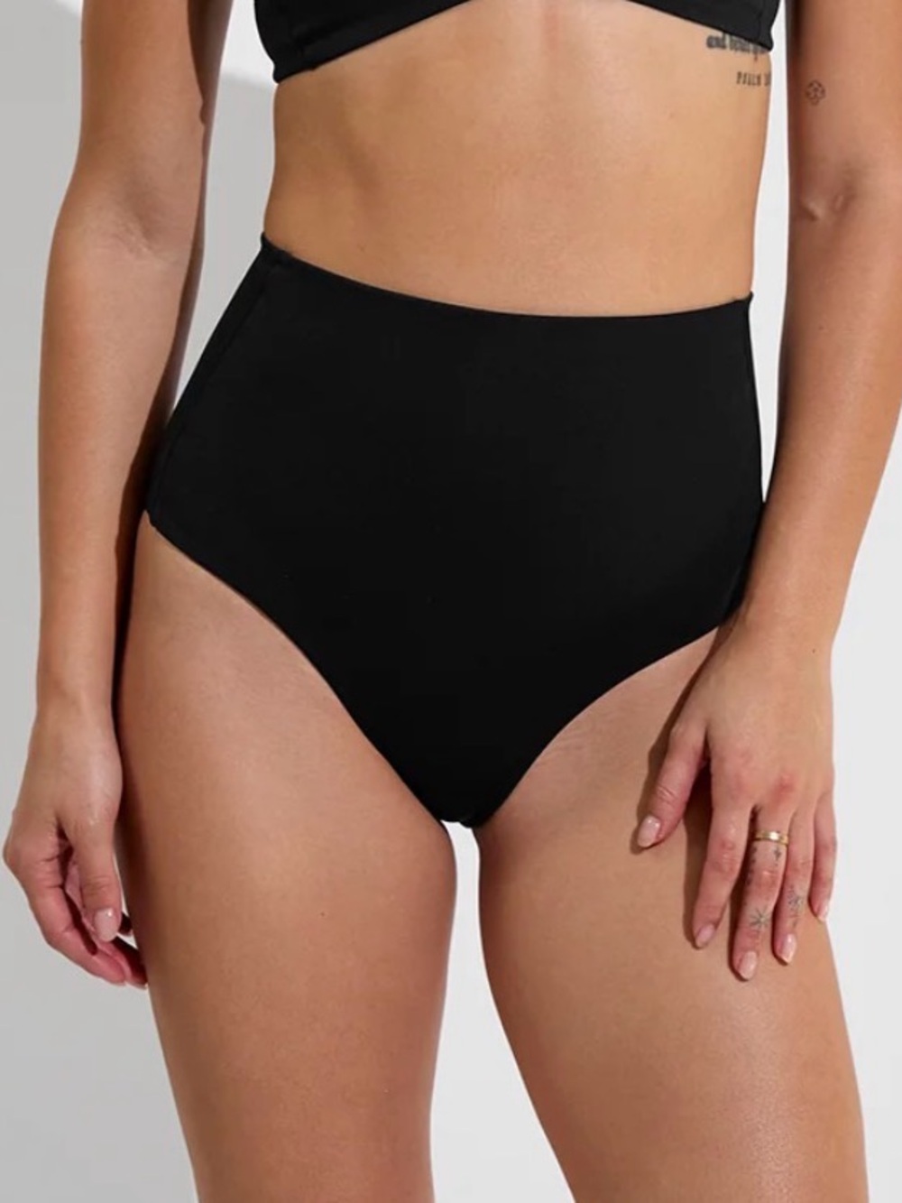 Left On Friday Black High-Waist Bikini Bottoms